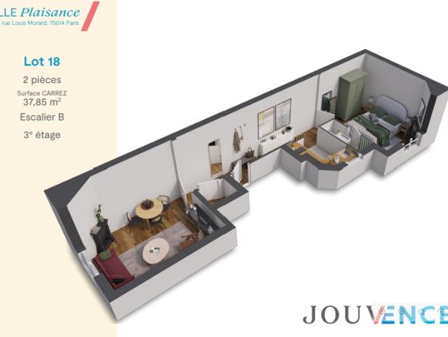 BELLE PLAISANCE Appartement T2 de 37,85 m2 entièrement rén