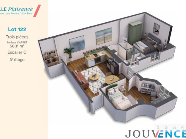 BELLE PLAISANCE Appartement T3 de 50.11 m2 entièrement rén