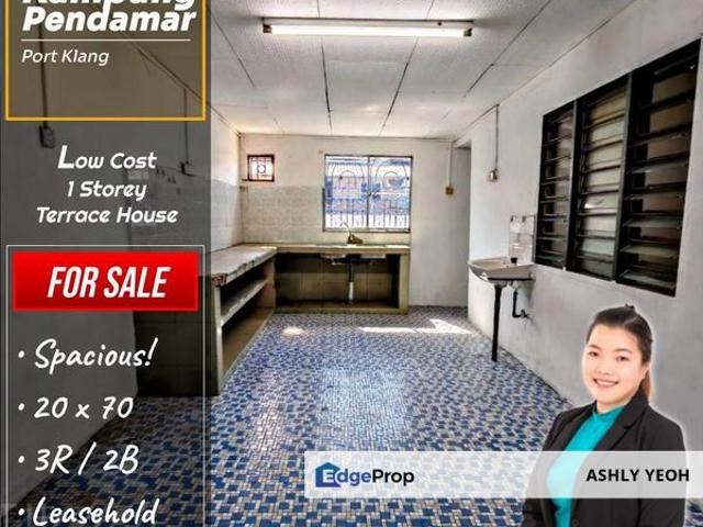▌Below Market Value  Low Cost 1 Storey Terrace for Sale @ Kampung Pendamar, Port Klang │ 低于估价 • 低价单层排屋出售