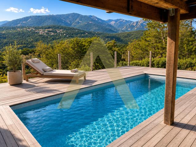 BERGERIE CONTEMPORAINE AVEC PISCINE AU CŒUR DE LA CORSE DU SUD