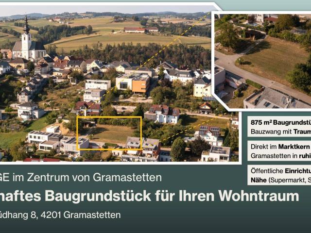BESTLAGE im Zentrum von Gramastetten: traumhaftes Baugrundstück für Ihren Wohntraum