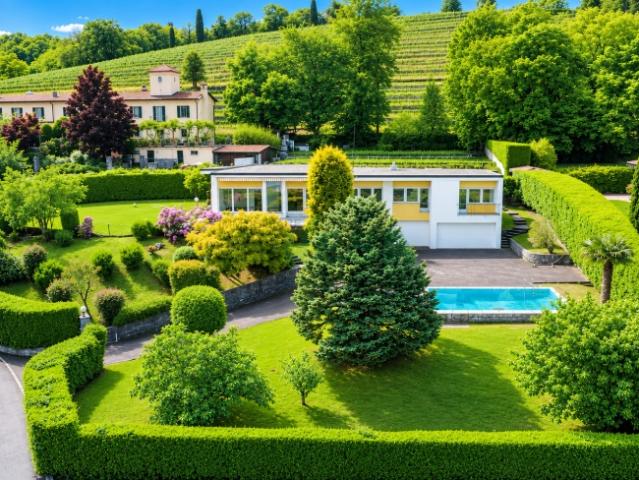 Bezaubernde Villa mit harmonischen, modernen Linien eingebettet in die Weinberge