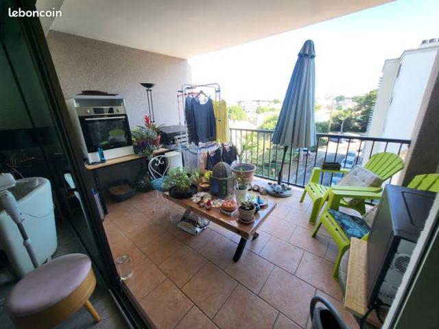 BÉZIERS – Appartement T3 de 75 m² avec deux terrasses, garage et cellier
