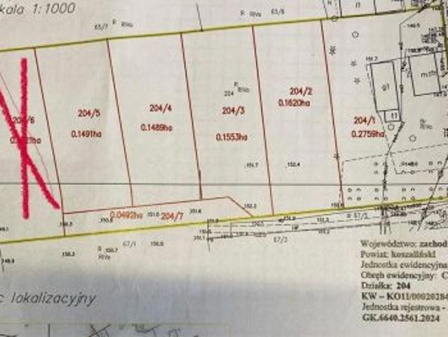 Bezpośrednio, Chociwle, 1620 m² Działka