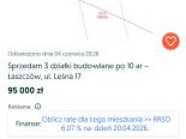 Bezpośrednio, Łaszczów, 1000 m² Działka