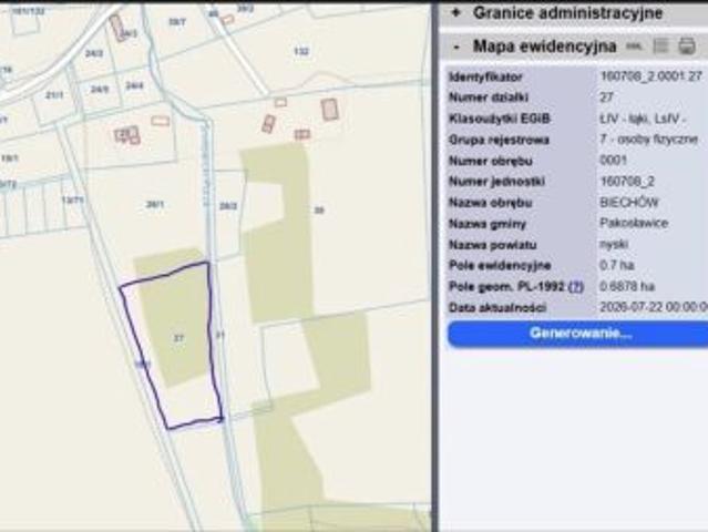 Bezpośrednio, Biechów, 7000 m² Działka