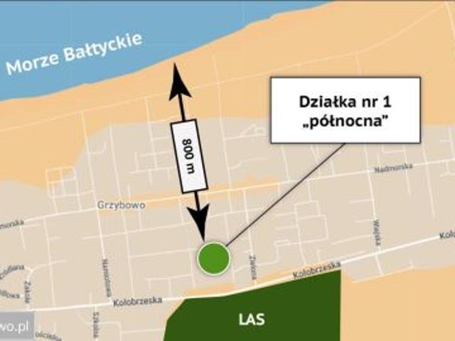 Bezpośrednio, Grzybowo, ul. Polna, 843 m² Działka
