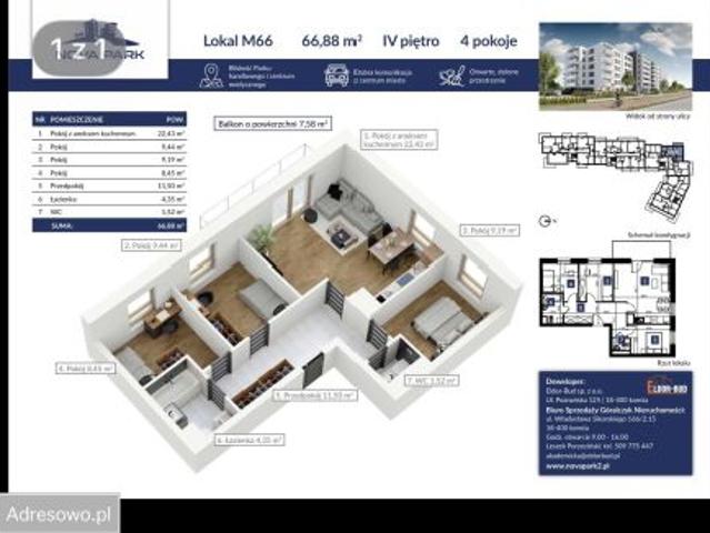 Bezpośrednio, Łomża, ul. Akademicka, 67 m² Mieszkanie