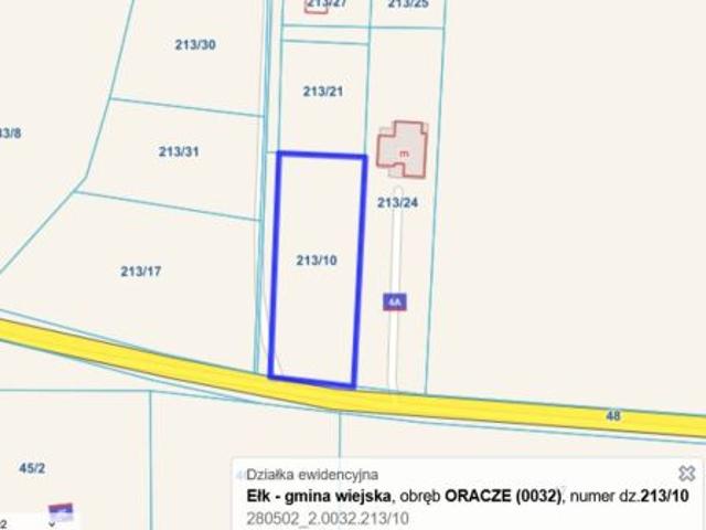 Bezpośrednio, Oracze, 2000 m² Działka