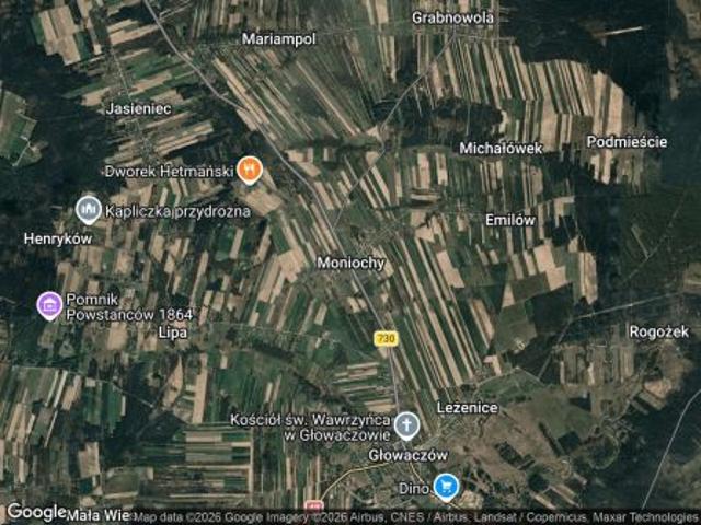 Bezpośrednio, Moniochy, 7300 m² Działka