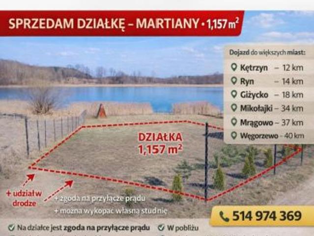 Bezpośrednio, Martiany, 1157 m² Działka