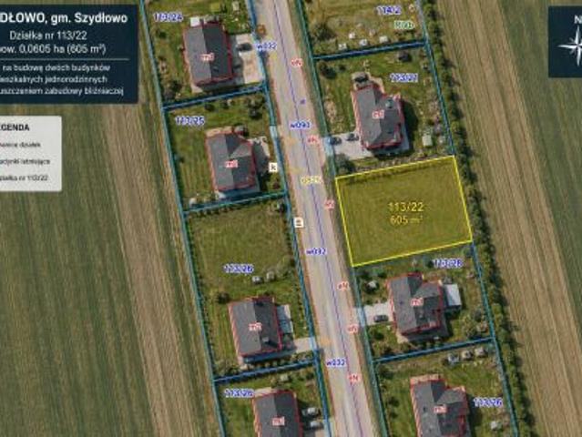 Bezpośrednio, Szydłowo, 605 m² Działka