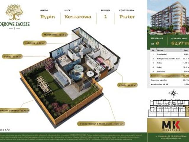 Bezpośrednio, Rypin, Przed Koleją, ul. Koszarowa, 62 m² Mieszkanie