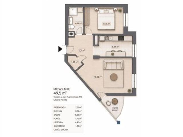 Bezpośrednio, Rzeszów, ul. Jana Twardowskiego, 49 m² Mieszkanie