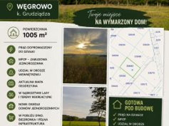 Bezpośrednio, Węgrowo, 1005 m² Działka
