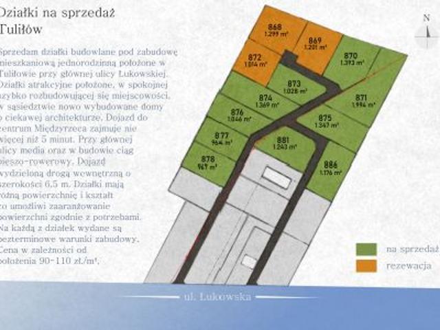 Bezpośrednio, Tuliłów, ul. Łukowska, 1000 m² Działka