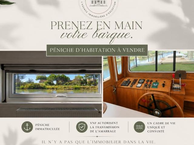 Bien insolite d'exception Péniche Freycinet sur le canal d
