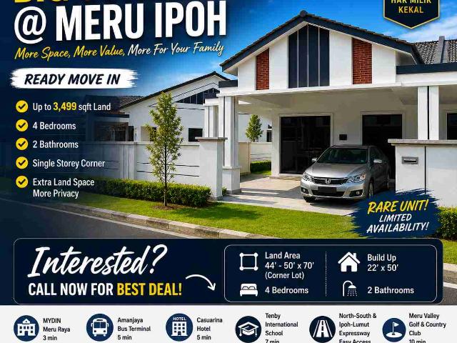 Big Corner Meru Permai 1sty for Sold