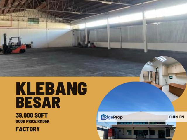 Big Factory Warehouse 39K sqft Concrete Floor Office Klebang Besar Melaka