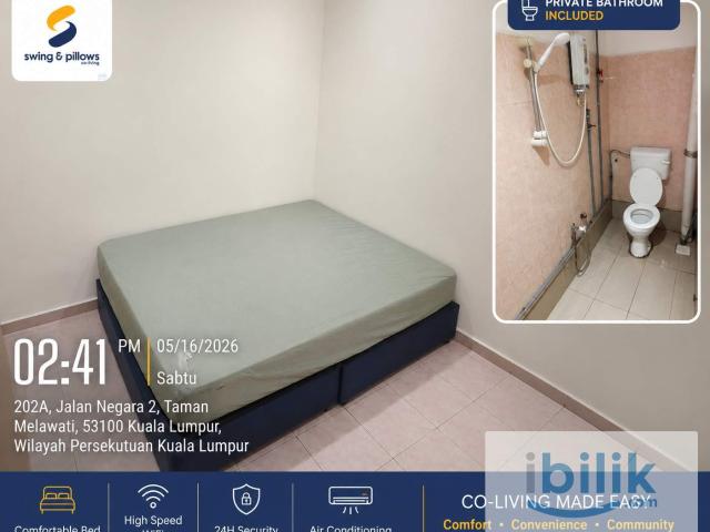 Bilik Master Dengan Private Bathroom Co Living di Melawati Low move in fees