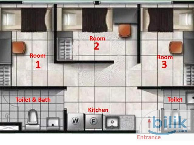 Bilik Sewa Fully Furnish @ Cyberjaya RM500/bulan include utilities