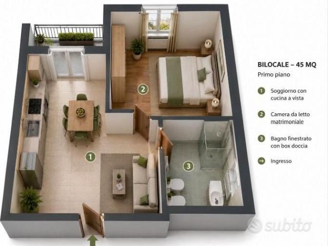 Bilocale arredato ad Arcisate