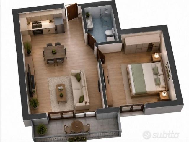 Bilocale arredato con balcone e ascensore