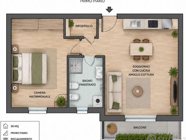 Bilocale con balcone a Muggiò a 580 euro