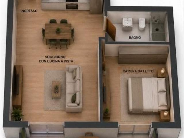 Bilocale con balcone a Caronno Pertusella