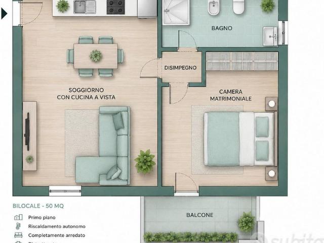 Bilocale con balcone ad Agrate Brianza