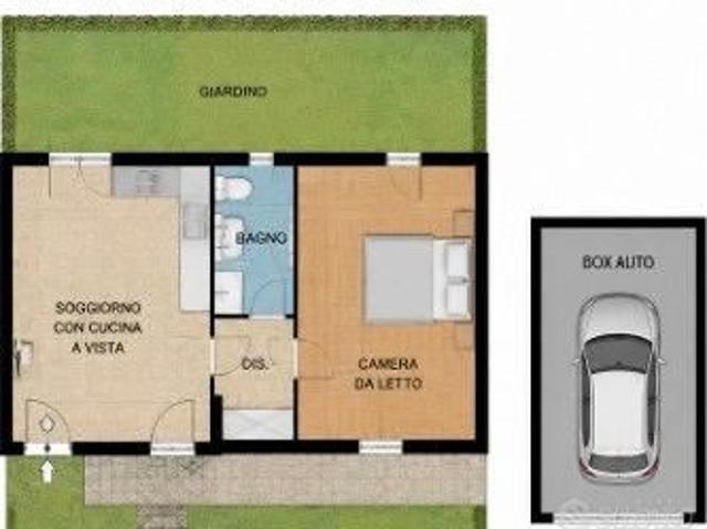 Bilocale con giardino e box auto a Busto Arsizio
