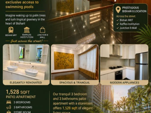 Bishan 8 Condominium For Rent, $5,850, 3 Bed 3 Bath 1,528 sqft $3.83 psf