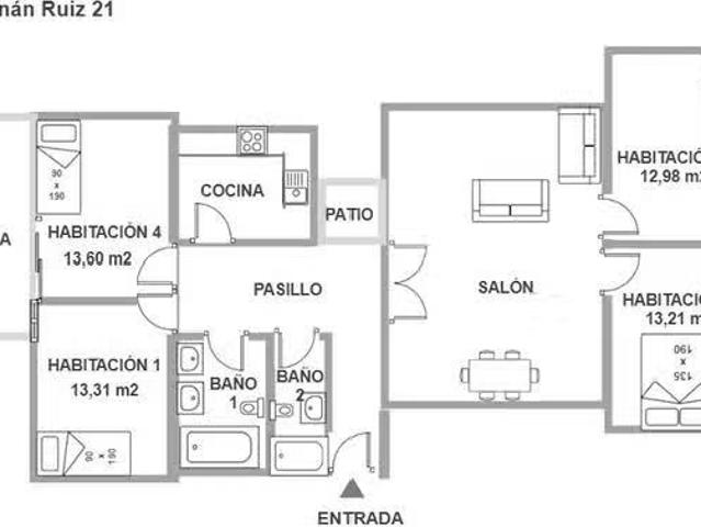 Acogedor Habitación en Calle Hernán Ruiz, El Cerro
