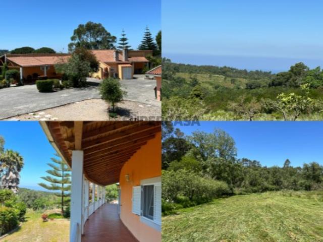 Bonita propriedade em Sesimbra, com 13.750 m2 com moradia, vista mar e terrenos muito férteis, junto ribeiro