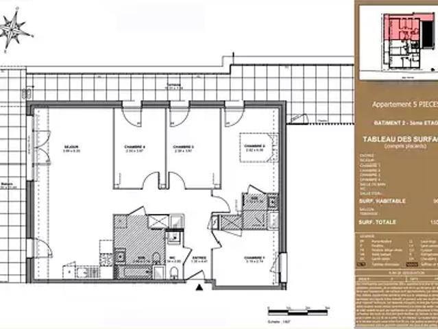 Bons en Chablais 74890 Achat / Vente appartement 5 pièces t5 au dernier étage