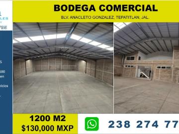 BODEGA COMERCIAL 1200 M2 TEPATITLAN, JALISCO