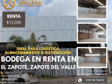 Bodega en Renta – Carretera a El Zapote, Zapote del Valle