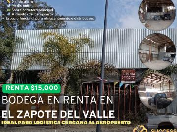 Bodega en Renta – Carretera a El Zapote, Zapote del Valle