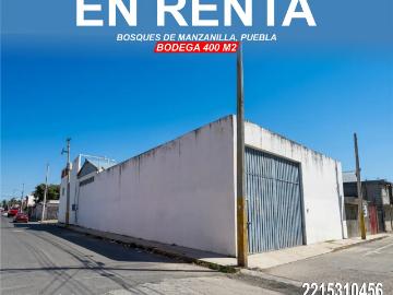 BODEGA EN RENTA CERCA A PARQUE INDUSTRIAL 2000, VIVE LA CIENEGA Y MAS, BOSQUES DE MANZANILLA, PUEBLA