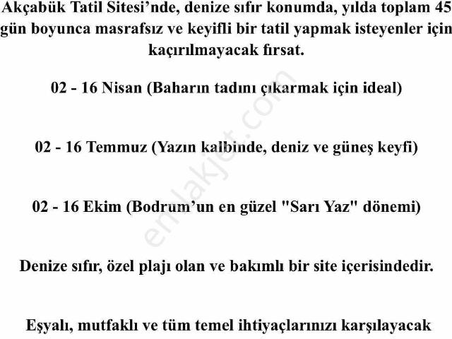 Bodrumun En Eşsiz Koylarından Akyarlarda Tapulu Tatil Yeri