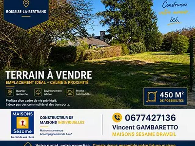 Boissise la Bertrand 77350 Programme neuf terrain neuf à vendre