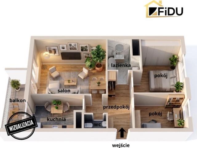 Bolesława Leśmiana 59,80 m², Elbląg