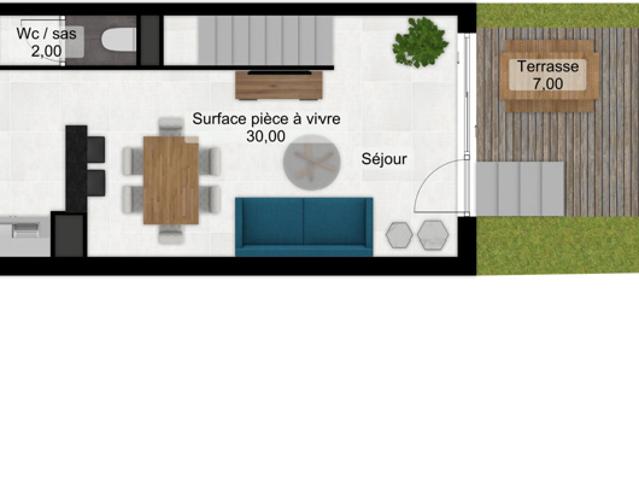 BORDEAUX CHARTRONS APPARTEMENT T3 DUPLEX MEUBLÉ, PARKING SS