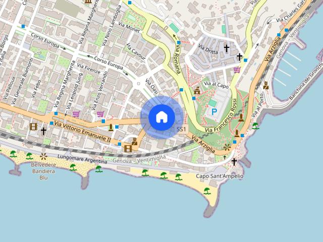 Bordighera. Soggiorno, cucinino, Due camere