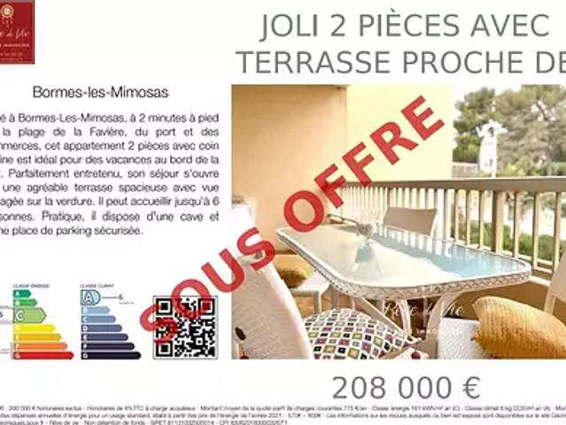 Bormes les Mimosas 83230 Achat / Vente appartement 2 pièces t2