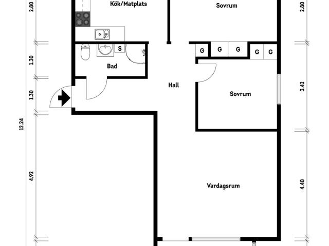 Bostadsrätt till salu i Landskrona Norra infartsgatan 55A | Länsförsäkringar Fastighetsförmedling
