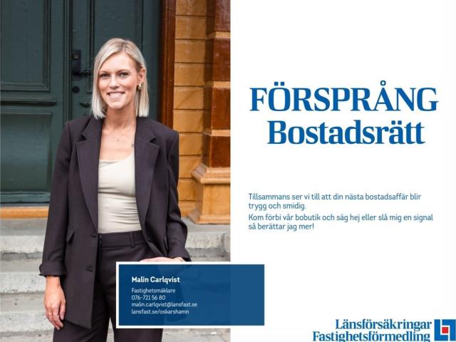 Bostadsrätt till salu i Oskarshamn Hantverksgatan 37A | Länsförsäkringar Fastighetsförmedling