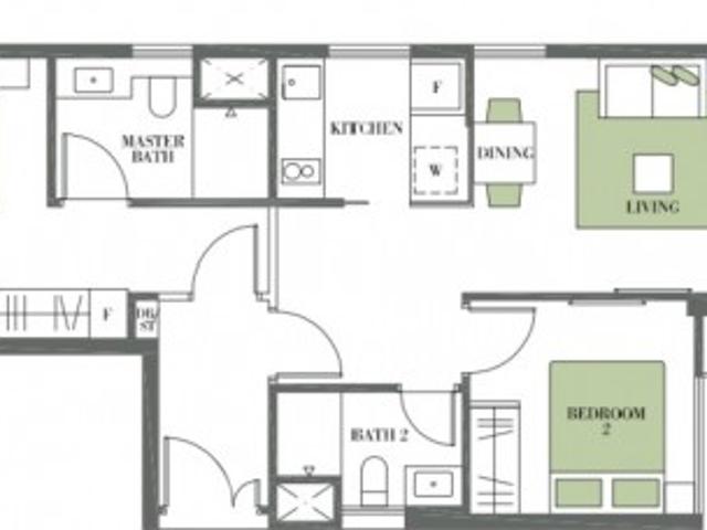 Botanique at Bartley Condominium For Rent, $2,3001 Bath 310 sqft $7.42 psf