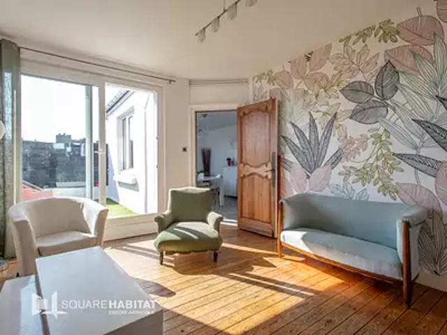 Boulogne sur Mer 62200 Achat / Vente appartement 4 pièces t4 au dernier étage terrasse