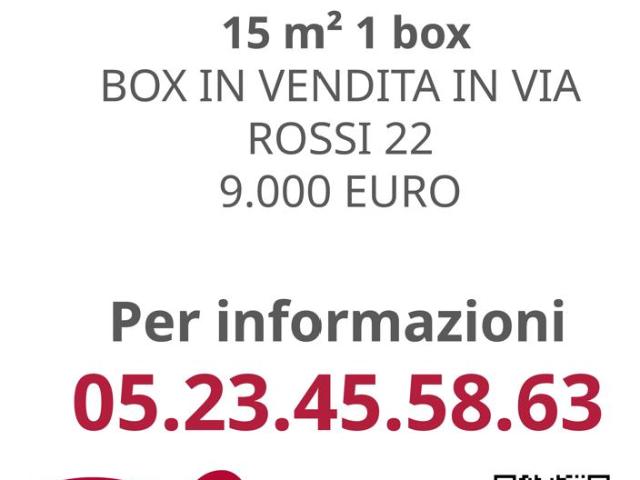 Box/Garage 15mq in vendita a Piacenza